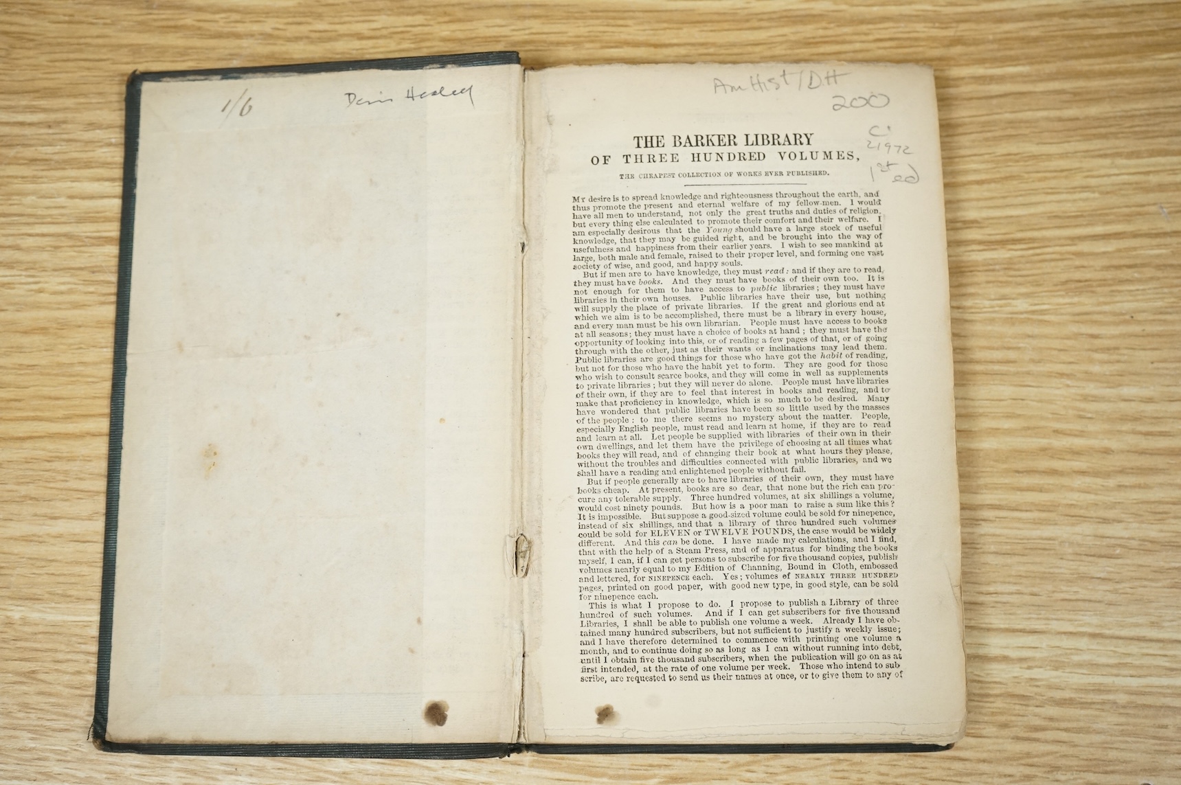 [Clarke, Lewis] - Interesting Memoirs and Documents relating to American Slavery, and the Glorious Struggle now making for Complete Emancipation. original blind decorated cloth, sm. 8vo. Chapman, Brothers, 1846